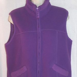 COLDWATER CREEK vest Zip Front Sherpa lined Fleece